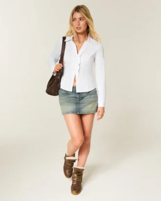 Stretch-Popeline-Hemd im Smoking-Stil Stretch-Popeline-Hemd im Smoking-Stil