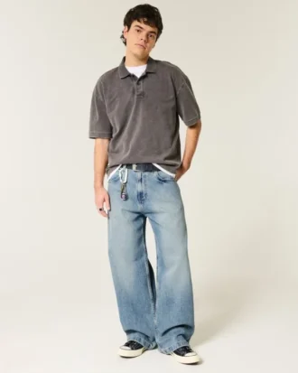 Super Baggy Jeans in mittlerer Waschung