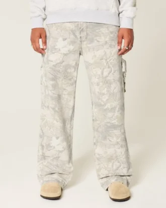 Superbaggy-Jeans im Camouflage-Look