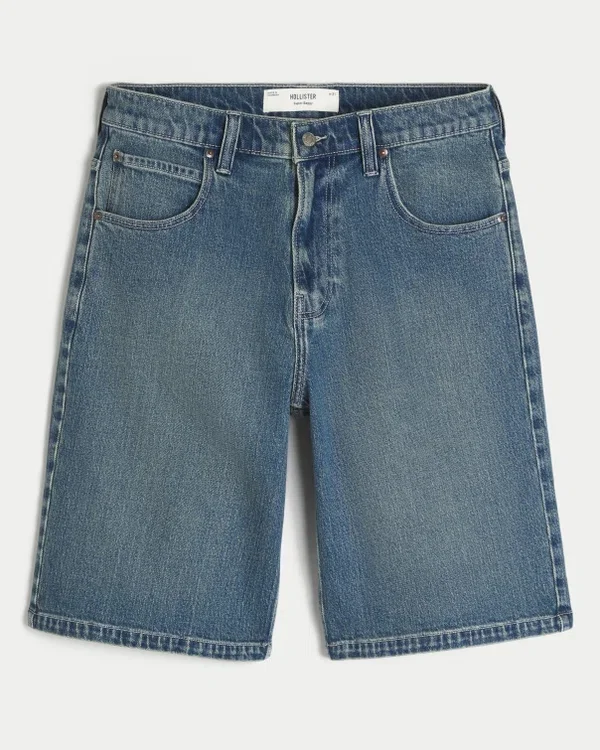 Superbaggy-Jeansshorts in dunkler Waschung, knielang Superbaggy-Jeansshorts in dunkler Waschung, knielang