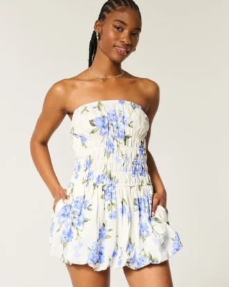 Trägerloses Bubble-Minikleid