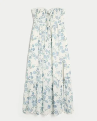 Trägerloses, geflochtenes Maxikleid