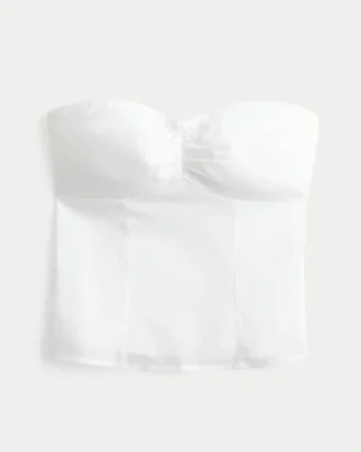 Trägerloses Oberteil mit Picot-Spitzenbesatz