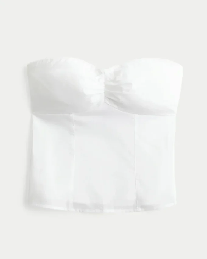 Trägerloses Oberteil mit Picot-Spitzenbesatz Trägerloses Oberteil mit Picot-Spitzenbesatz