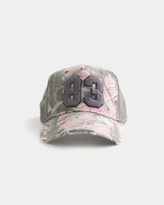 Trucker-Kappe mit rosa Camouflage-Grafik