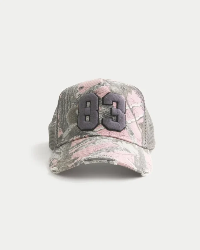 Trucker-Kappe mit rosa Camouflage-Grafik