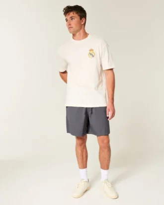 Twill-Shorts über dem Knie