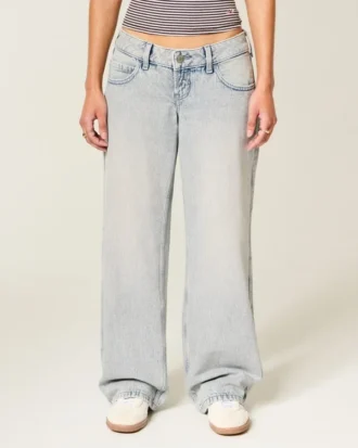 Ultra-Low-Rise-Baggy-Jeans in heller Waschung Ultra-Low-Rise-Baggy-Jeans in heller Waschung
