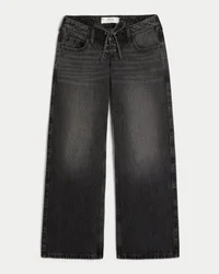 Ultra Low-Rise Washed Black Lace-Up Baggy Jeans Ultra Low-Rise Washed Black Lace-Up Baggy Jeans