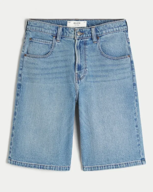 Unterhalb des Knies Medium Wash Super Baggy Denim Shorts Unterhalb des Knies Medium Wash Super Baggy Denim Shorts