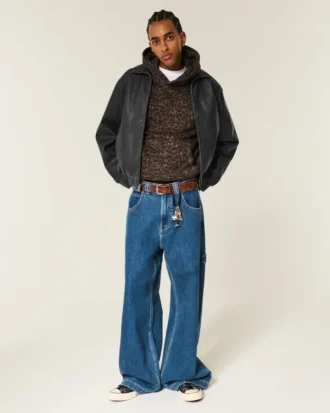 Vegane Lederjacke mit Reißverschluss Vegane Lederjacke mit Reißverschluss