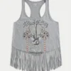 Velvet Valley Graphic Fringe Tank Velvet Valley Graphic Fringe Tank