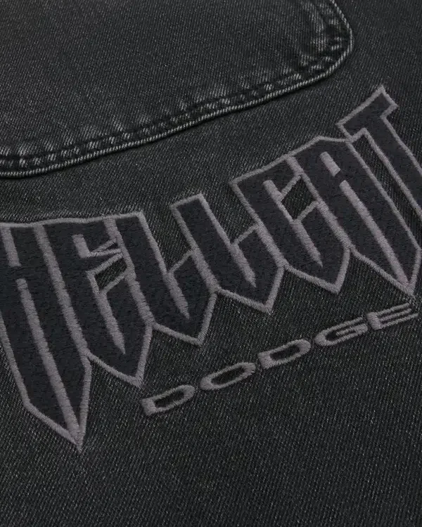 Washed Black Dodge Hellcat Graphic Baggy Jeans Washed Black Dodge Hellcat Graphic Baggy Jeans