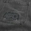 Washed Black Logo Graphic Baggy Jeans Washed Black Logo Graphic Baggy Jeans