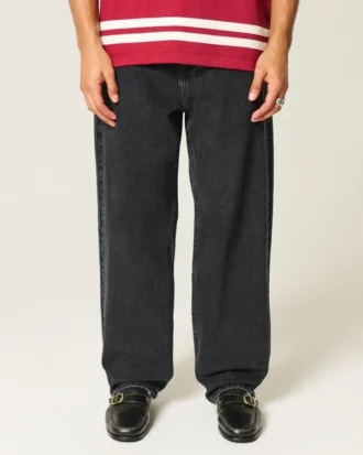 Washed Black Skater Baggy Jeans