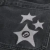 Washed Black Star Graphic Super Baggy Jeans Washed Black Star Graphic Super Baggy Jeans