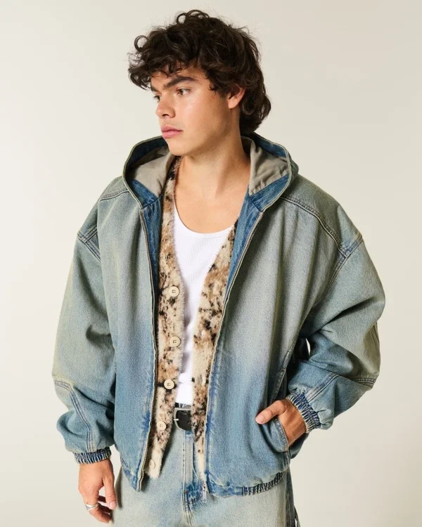 Washed Denim Skaterjacke Washed Denim Skaterjacke