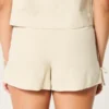 Weiche Shorts aus Leinenmischgewebe mit seitlicher Schleife Weiche Shorts aus Leinenmischgewebe mit seitlicher Schleife