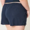 Weiche Shorts mit seitlicher Schleife aus Leinenmischung Weiche Shorts mit seitlicher Schleife aus Leinenmischung