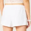 Weiche Shorts mit seitlicher Schleife aus Leinenmischung Weiche Shorts mit seitlicher Schleife aus Leinenmischung