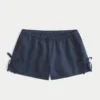 Weiche Shorts mit seitlicher Schleife aus Leinenmischung Weiche Shorts mit seitlicher Schleife aus Leinenmischung