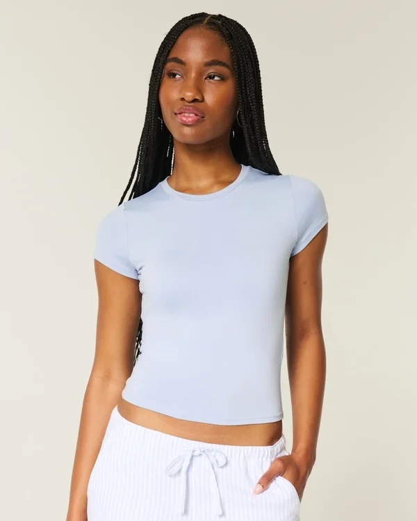 Weiches, nahtloses Baby-T-Shirt aus Stretchmaterial Weiches, nahtloses Baby-T-Shirt aus Stretchmaterial