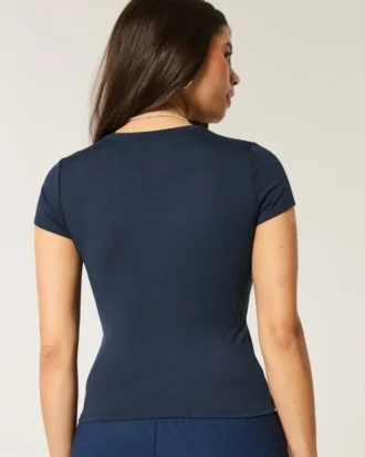 Weiches, nahtloses Stretch-Material Rundhals-Baby-T-Shirt