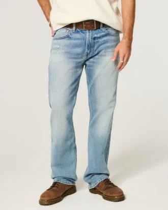 Y2K Distressed Medium Wash Straight Jeans