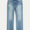 Y2K Distressed Medium Wash Straight Jeans Y2K Distressed Medium Wash Straight Jeans